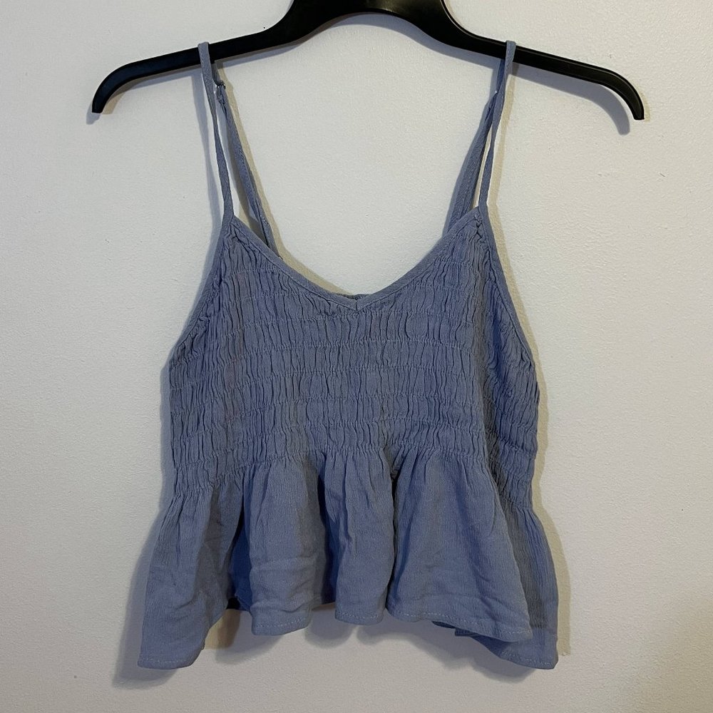 Blue Flowy Crop Top
